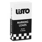 Listo Corporation Listo Corporation LIS162BBK Marking Pencil Refills; Black - 72 Per Box LIS162BBK